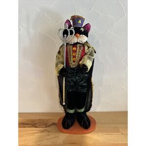 Vtg 19” Halloween Cat Queen Door Greeter Plush Cute Kitschy